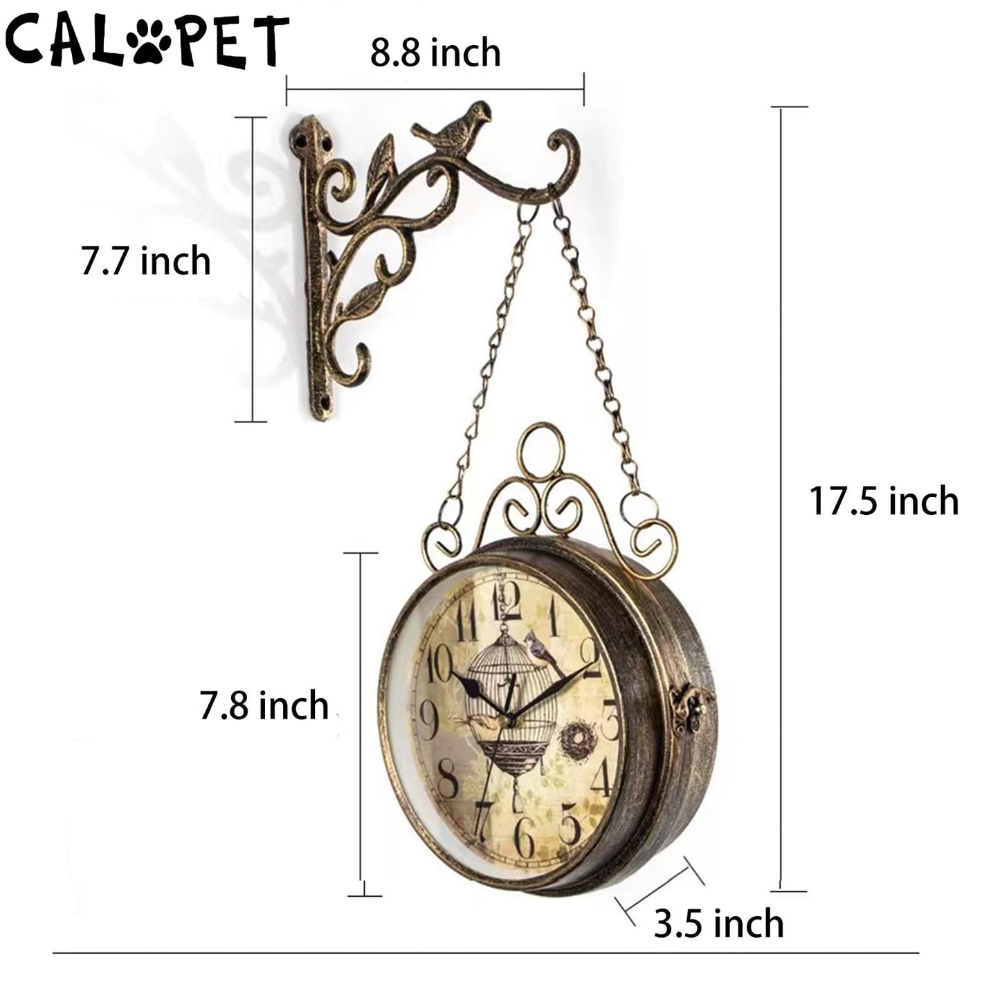 Large retro wall clock (double sided silent Quartz)