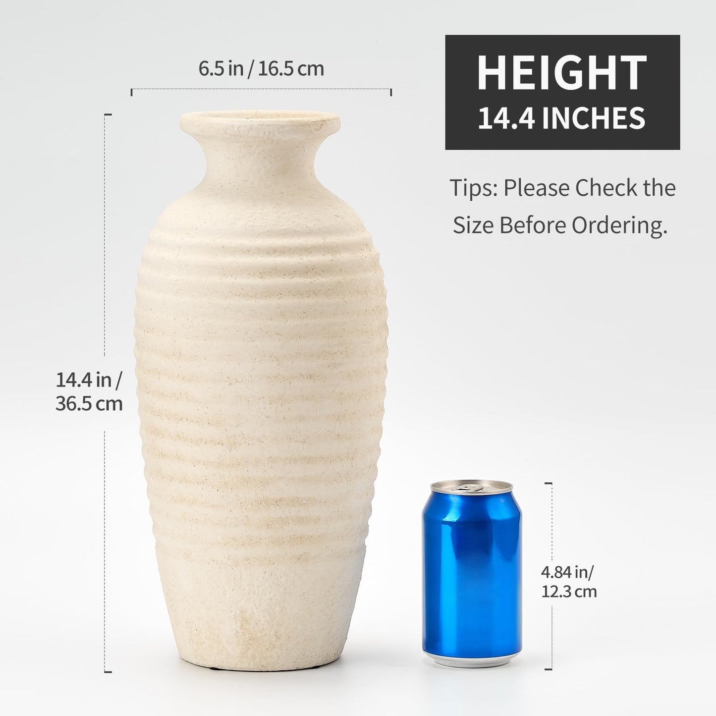 White rustic decor: Vaseking Off-white farmhouse vase