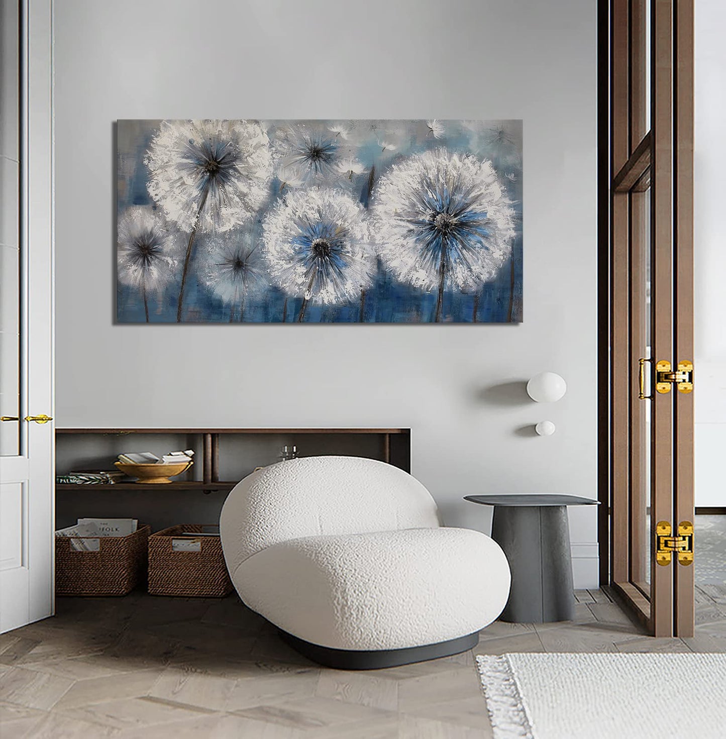 A special pop of color: Large dandelion wall art