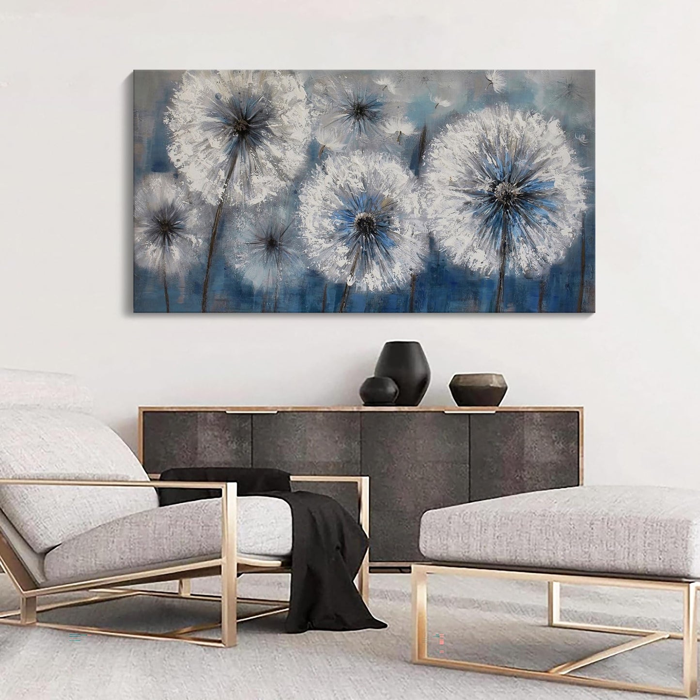 A special pop of color: Large dandelion wall art