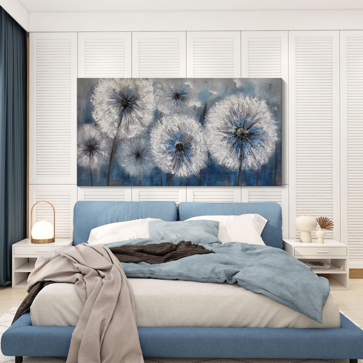 A special pop of color: Large dandelion wall art