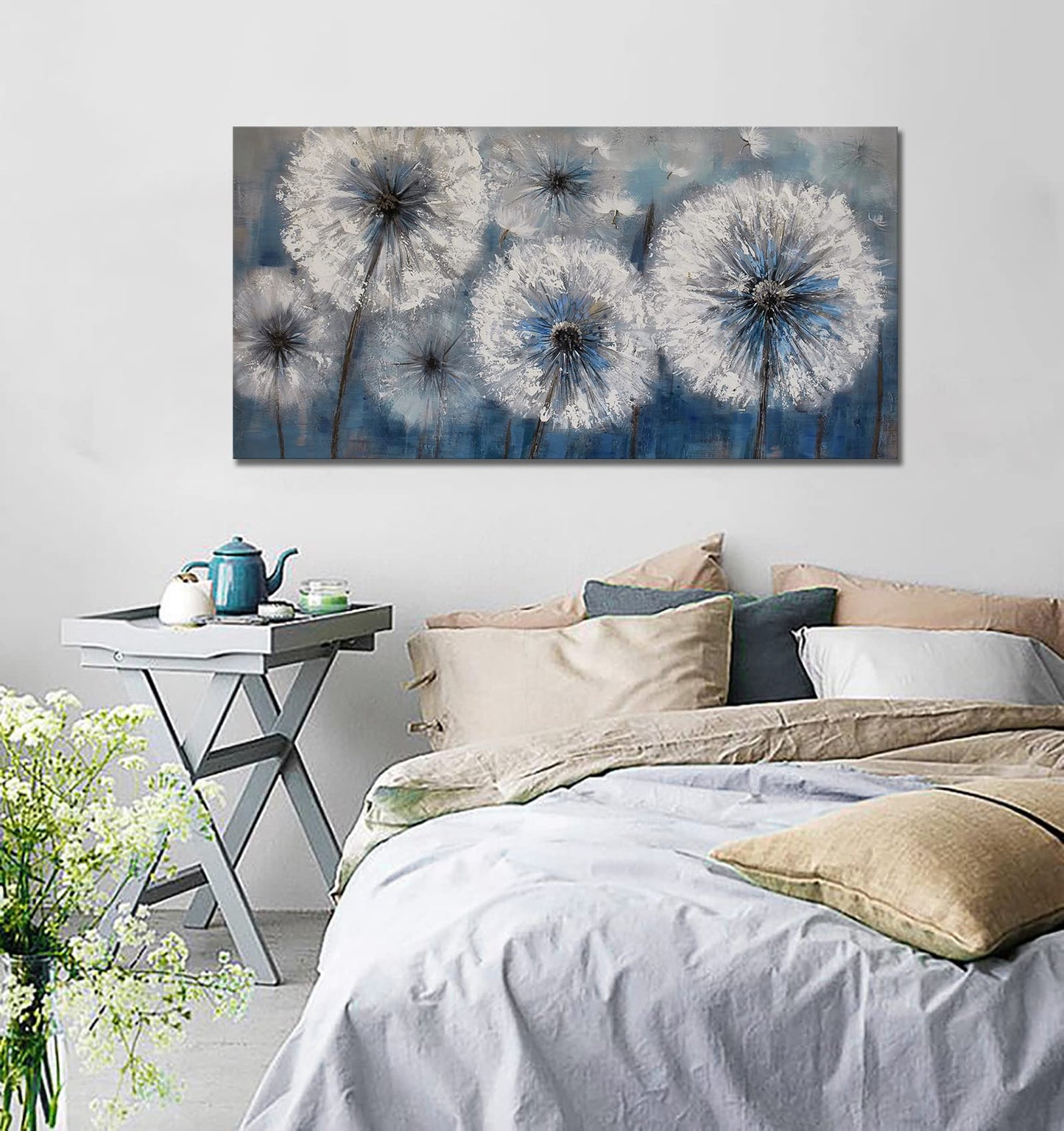 A special pop of color: Large dandelion wall art