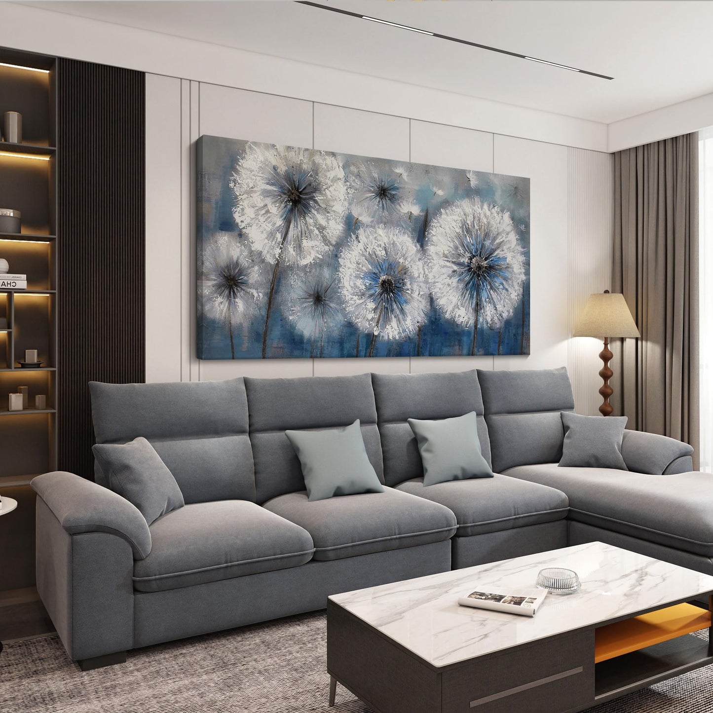 A special pop of color: Large dandelion wall art