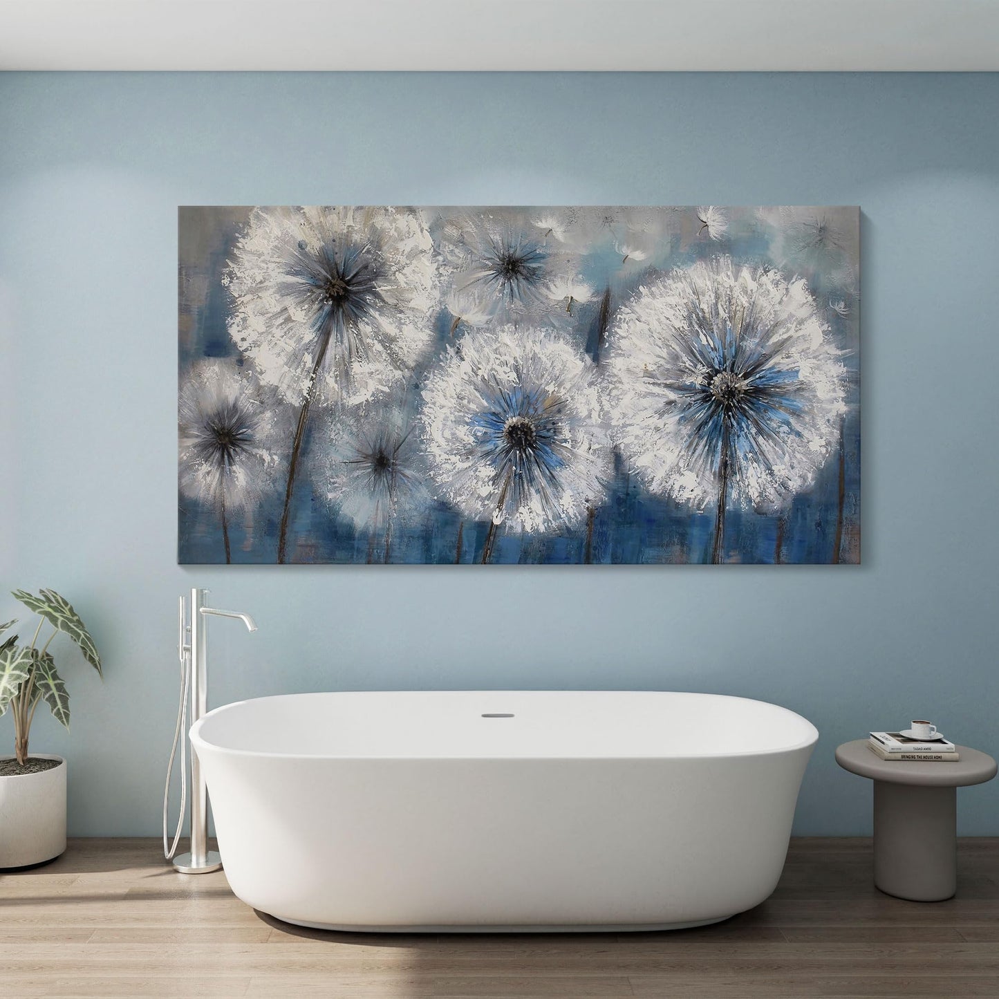 A special pop of color: Large dandelion wall art