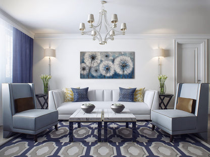 A special pop of color: Large dandelion wall art