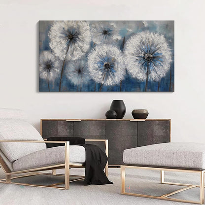 A special pop of color: Large dandelion wall art